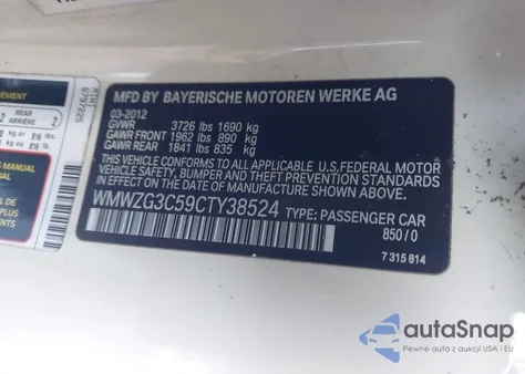 2012 Mini Cooper S Clubman z USA, uszkodzony, nr VIN WMWZG3C59CTY38524